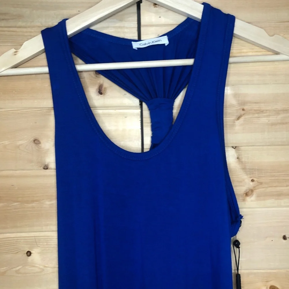Calvin Klein || NWT || Colorblock Blue & Black Racerback Maxi Dress